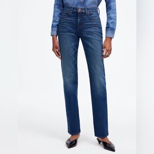 Classic High-Rise Straight Leg Women's Jeans - Dark Blue